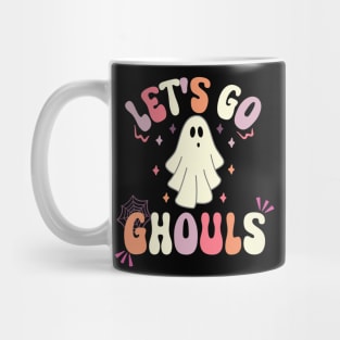 Let's Go Ghouls Halloween Ghost Outfit Costume Retro Groovy Mug